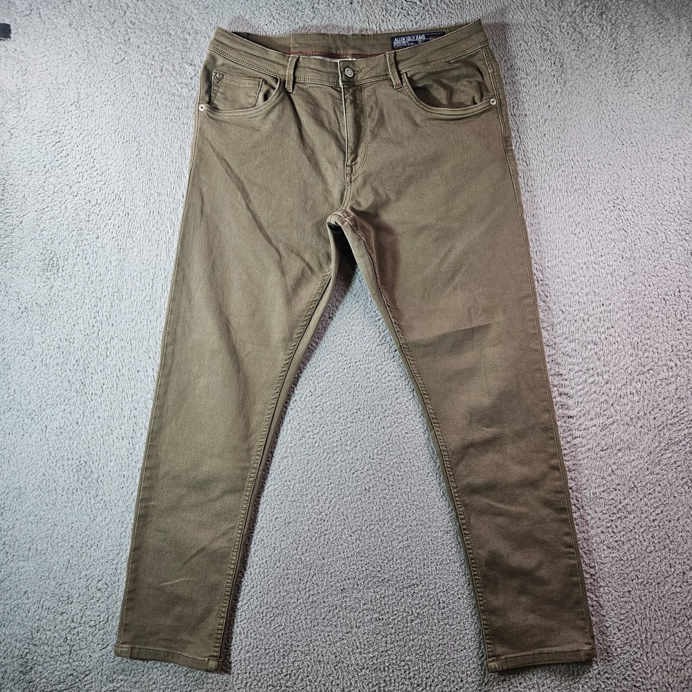Allen Solly Jeans Men 34 x29 Stretch Khaki‎ Green